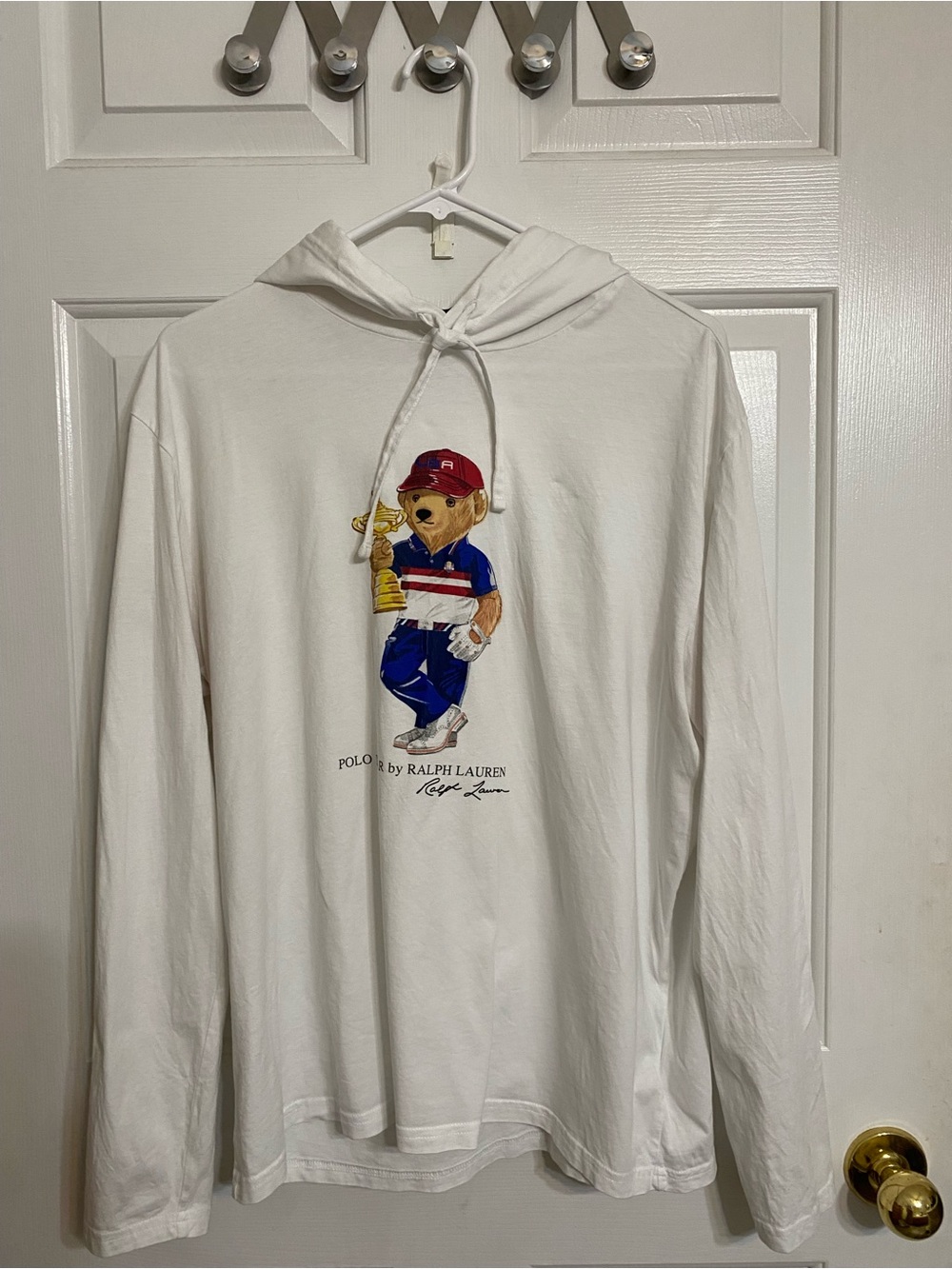 Polo by Ralph Lauren White Hoodie with Polo Bear Graphic
